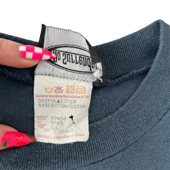 Vintage 90s Y2K No Surrender Spellout Graphic Tee Distressed Short Sleeve Large - Picture 5 of 8